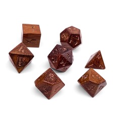 AFRICAN TEAK - 7 PIECE RPG WOODEN DICE SET